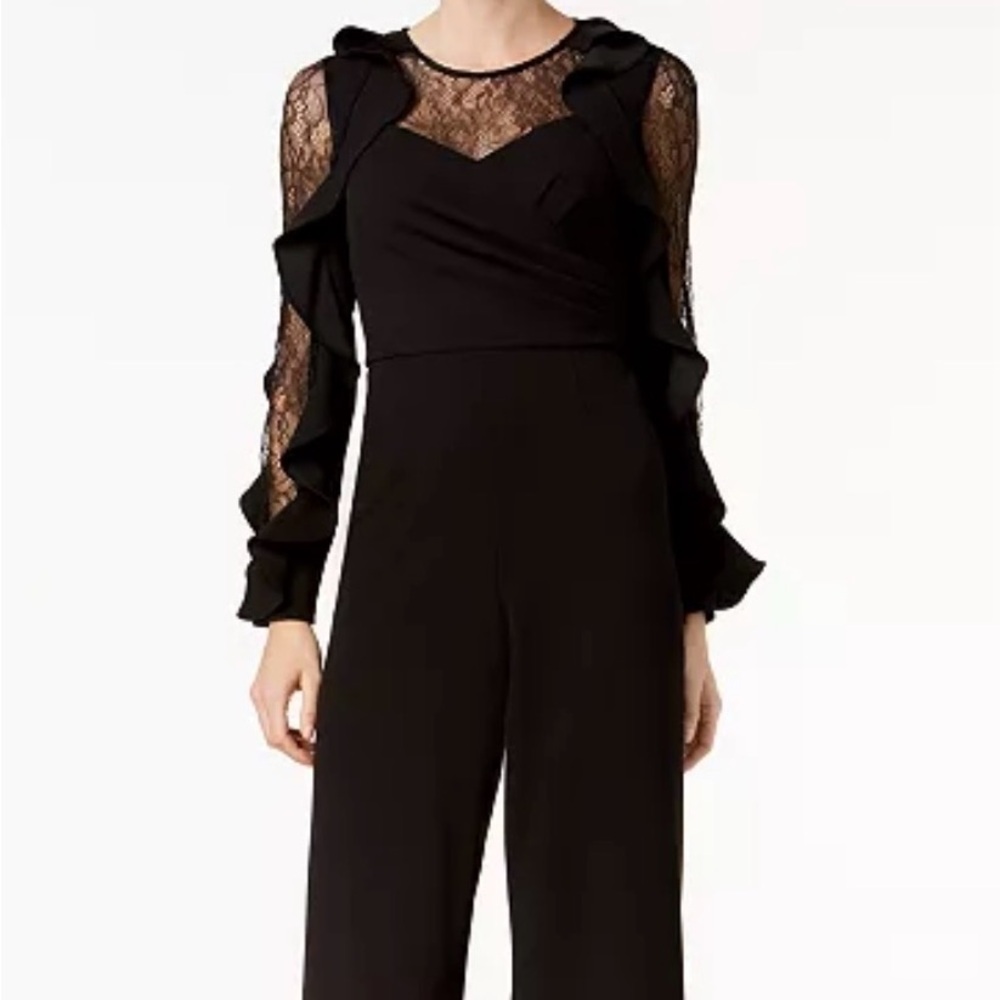 Adrianna Papell Black Wide-Leg Jumpsuit